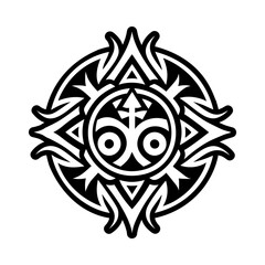Naklejka premium A solid style icon of tribal spirit symbol