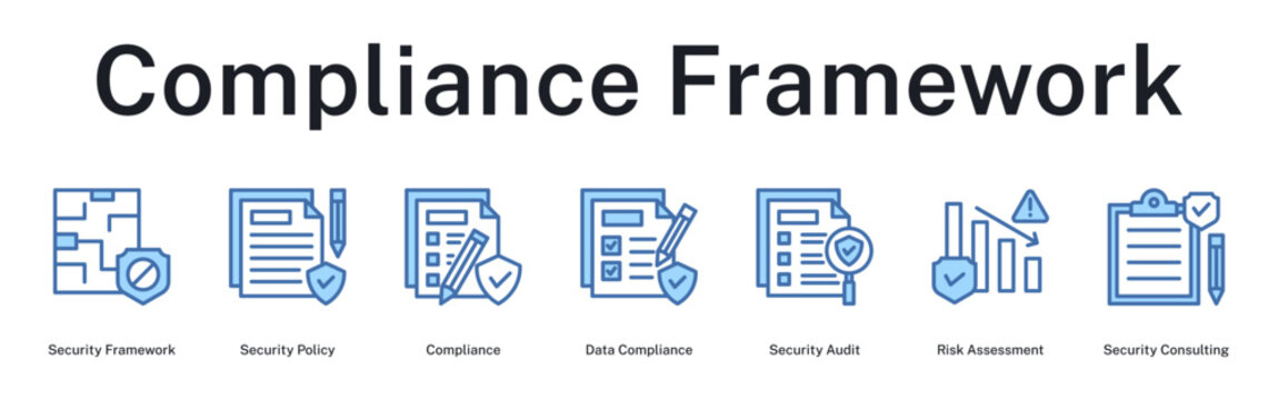 Compliance Framework establishing security policies, audit procedures, risk assessment, and regulatory adherence standards