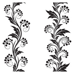 Obraz premium Black floral design elements on white 1.