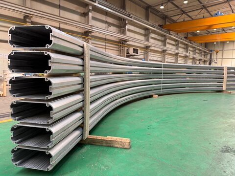 extruded aluminum profiles in the warehouse