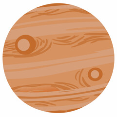 Stylized illustration of the planet jupiter with visible atmospheric features © MituRani