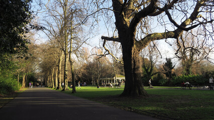 Dublin, Ireland.  St. Stephen's Green is a garden square and public park located in the city centre. The current landscape of the park was designed by William Sheppard.