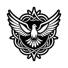 Obraz premium Peace dove symbol icon in solid style
