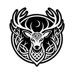 Obraz premium Stag head icon in glyph style