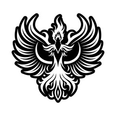 Fototapeta premium Phoenix rising symbol icon in glyph style