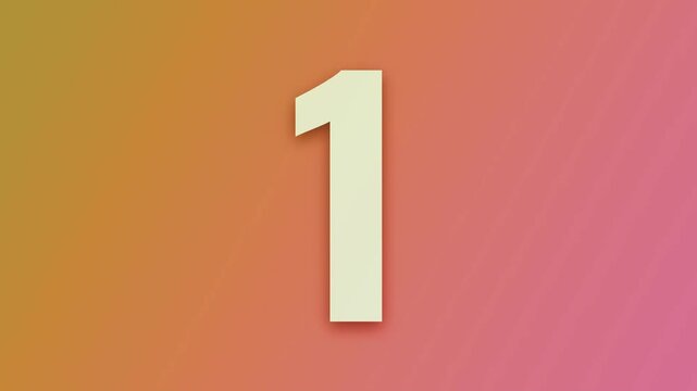 Animated colorful countdown timer from five to one on a vibrant gradient background