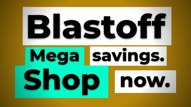 Dynamic Mega Sale Motion Graphic featuring animated retail shop now and mega savings text.