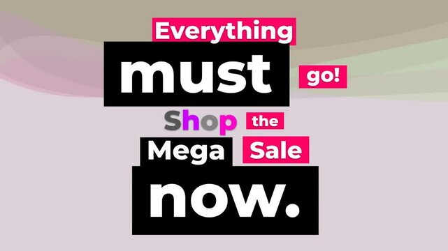A colorful Mega Sale Motion Graphic with a dynamic retail announcement for a social media flier.
