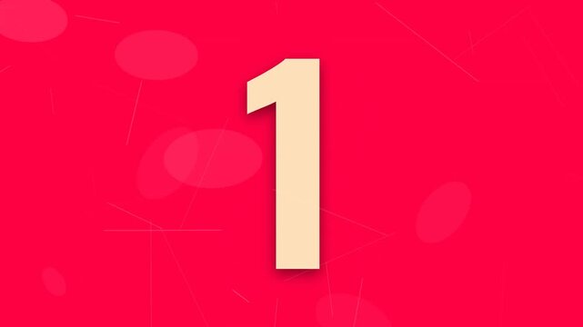 Animated colorful countdown timer from five to one on a vibrant pink background
