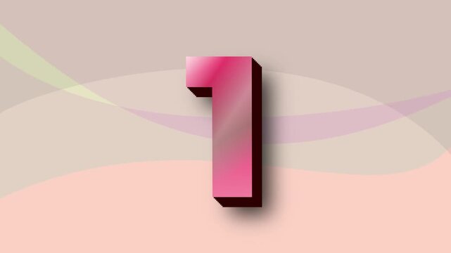 3D pink animated colorful countdown timer from five to one against a soft pastel wavy backdrop