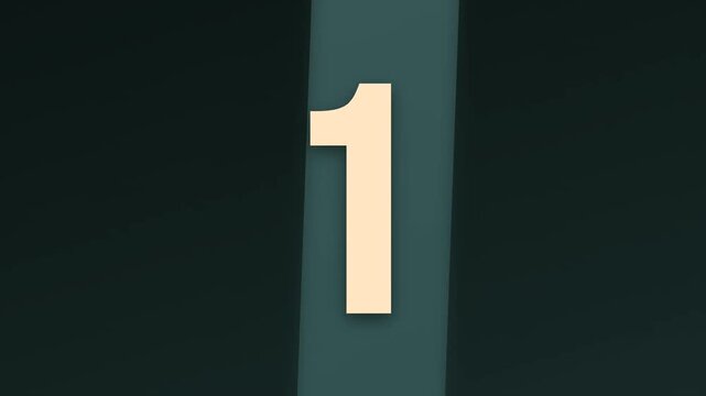 Clean animated colorful countdown timer sequence from 5 to 1 for video intros