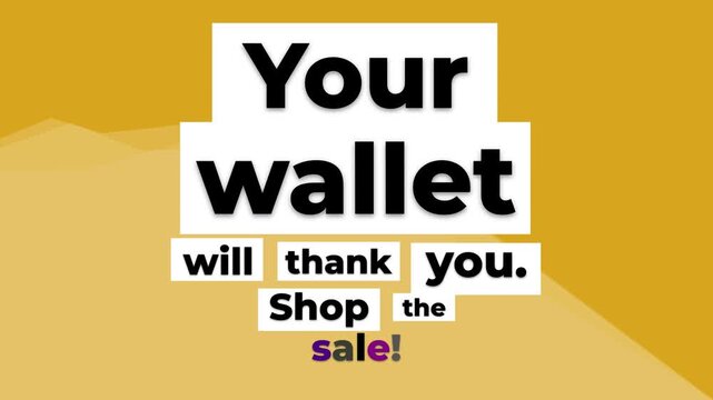 Mega Sale Motion Graphic with promotional text on yellow background.
