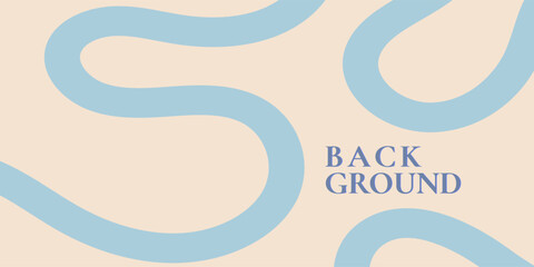 Obraz premium Abstract Light Blue Wavy Lines on Beige Background.