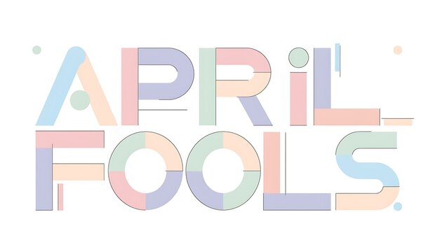 April Fools Day Colorful Text Design.