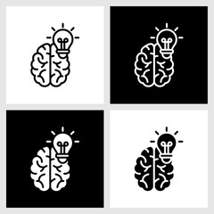 Fototapeta premium Innovation Mindset Icon with Black and White Background