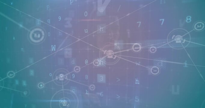 Animation of cyber attack data processing over network of connections