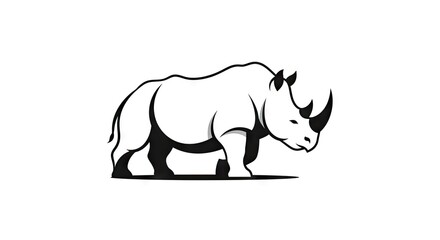 Fototapeta premium Bold silhouette of rhinoceros vector graphic for design and branding