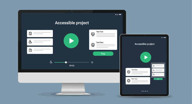 Accessible project on computer and mobile device screen