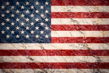 Obraz premium American Flag Marble Stone Texture Background