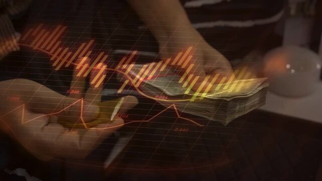 Hands holding gold bars on top of stacks of banknotes, with an orange stock chart rising sharply, symbolizing a hedge against inflation.