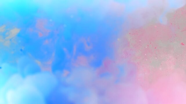 Blue and pink paint cloud spreading in water on a white background. Premium marketing concept for overlay effects, creative branding, banner and advertising layout design, ecology, beauty, and fashion