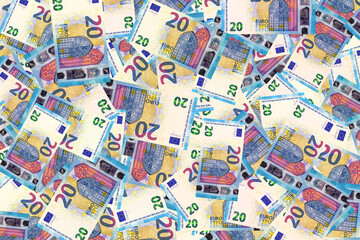 Fototapeta premium 20 euro banknote of the European Union. Paper money of Europe