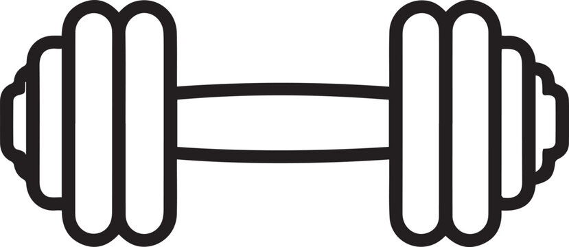 A minimalistic illustration of a dumbbell, showcasing its clean lines and simple form, perfect for representing fitness and strength.