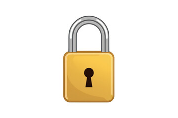 Fototapeta premium Golden padlock securing data and information, digital safety, cyber protection, access control, encrypted data, privacy concept on transparent background