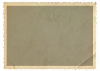 Fotobehang Vintage Old postcard texture with with figured edges. Retro vignette photo frame texture isolated.  © Olex Runda
