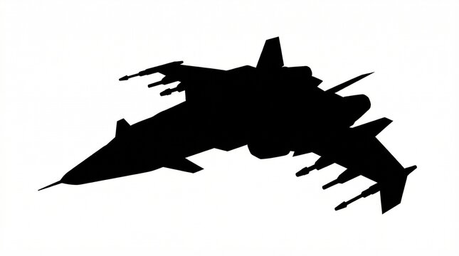 Silhouetted Jet Fighter Silhouette Depicting Strength and Power