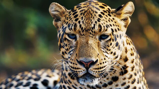 Closeup of a leopards face
