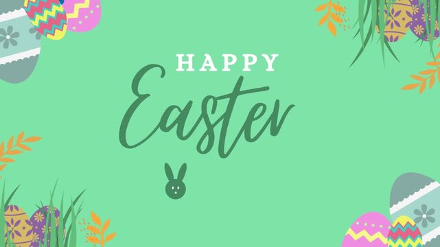 Happy Easter Green Creative Illustration Greeting Video