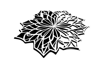 Obraz premium A black and white vector graphic of a stylized flower or mandala design