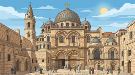Obraz premium Historic Church of the Holy Sepulchre in Jerusalem.