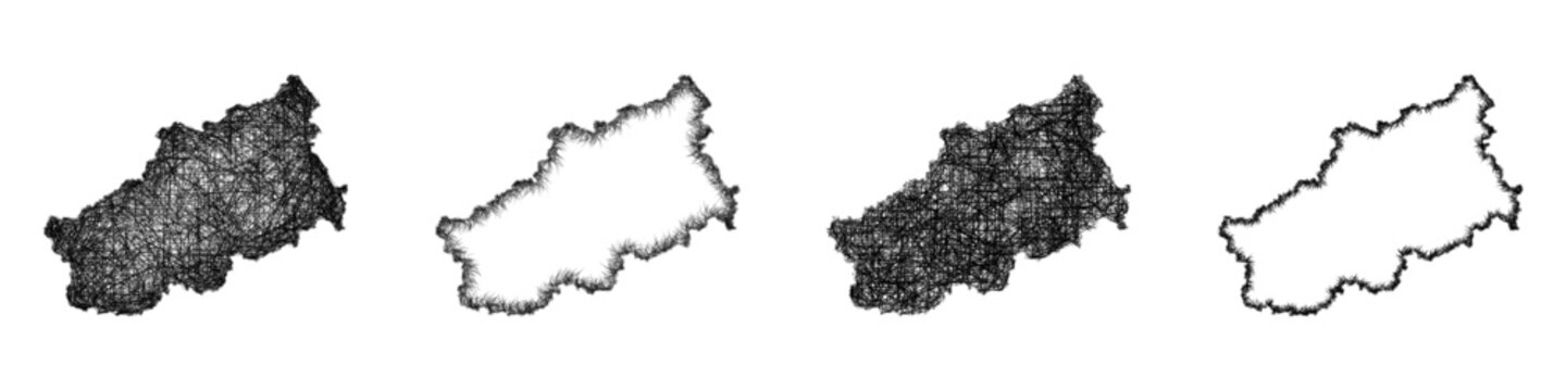 Sketch Tver outline map design set