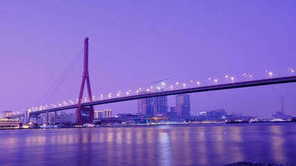 Naklejka premium bridge over the river