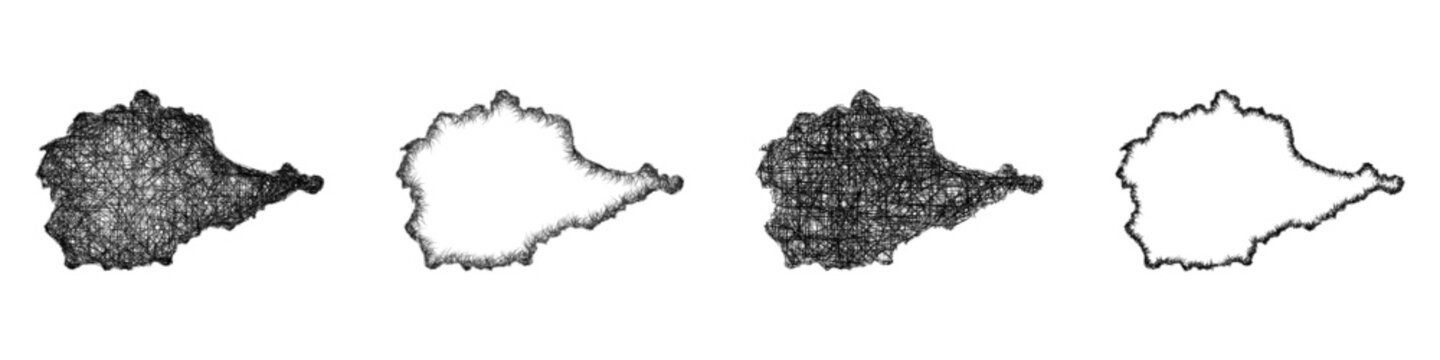 Sketch Yevrey outline map design set