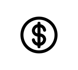 Obraz premium A minimalist vector graphic of a dollar sign icon in a circle, symbolizing finance and currency.