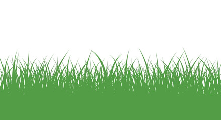 Fototapeta premium Minimalist Green Grass Border Illustration Isolated on White Background