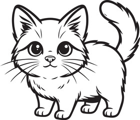 Obraz premium A Charming Whiskered Kitten in Playful Pose, Exuding Cuteness