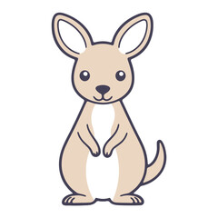 Obraz premium A cute cartoon kangaroo standing on its hind legs with a friendly expression