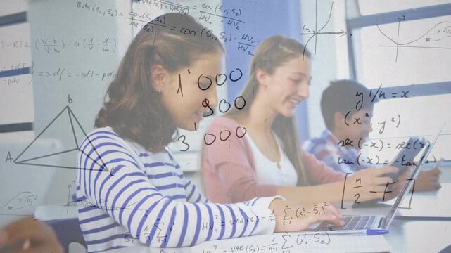 Animation of mathematical formulas over students using computers
