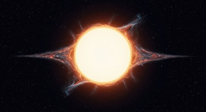 Abstract representation of a cosmic singularity blank void. Deep space gravitational pull distorting the fabric of time and light, warp, density, mystery