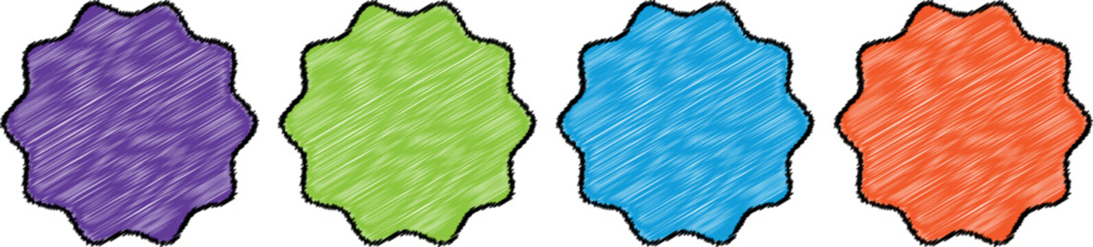 Abstract Circle and Half Circle Zigzag Scribed Line Frame Collection Featuring Modern Geometric Elements, Dynamic Decorative Borders, and Creative User Interface Design Components for Contemporary 