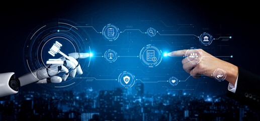 Fototapeta premium AI regulates digital law through compliance dashboards, justice-oriented tools, and secure automation for ethical governance and technology policy alignment. Artificial intelligence spline