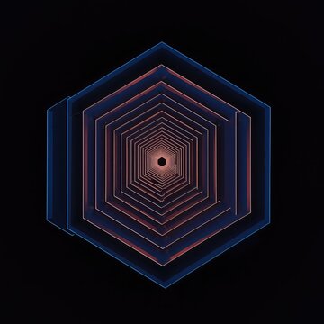 Geometric abstraction showing identical shapes endlessly reflecting inward, symbolizing isolated thought and self-reinforcing perspective, loop, confinement, virtual