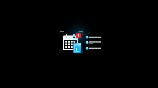 Invoice Deadline Reminder Concept with Calendar Alert and Payment Due Notification- video clip