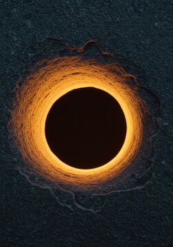 A profound void in a smooth stone surface suggesting the complete and utter lack of something significant, lack, hole, nothingness