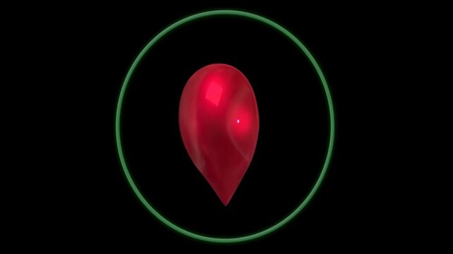 Glossy red 3D heart hovering within ring, ring glowing causing morphing and pulsing mimicking beat