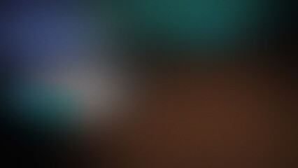 Obraz premium Dark abstract background with grainy texture and soft blurred gradient transitions in shades of deep blue teal and muted brown black colors